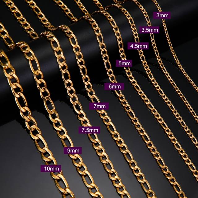 SHEIN 1pc Men&#39;s Stainless Steel Figaro Chain Necklace, Punk Style Long & Thick Chain, Versatile & Simple, Couple&#39;s Jewelry Gift
