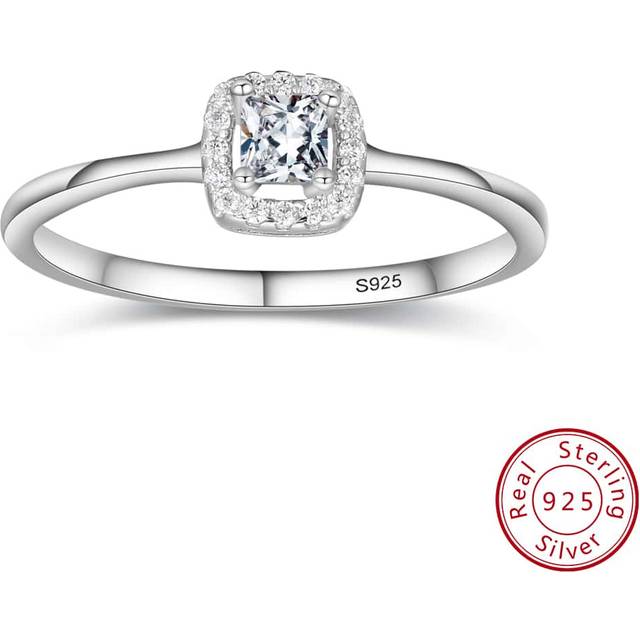 SHEIN 1pc Glamorous Cubic Zirconia Decor Silver Wedding Band For Women For Women Bridal Wedding Fine Jewelry Engagement