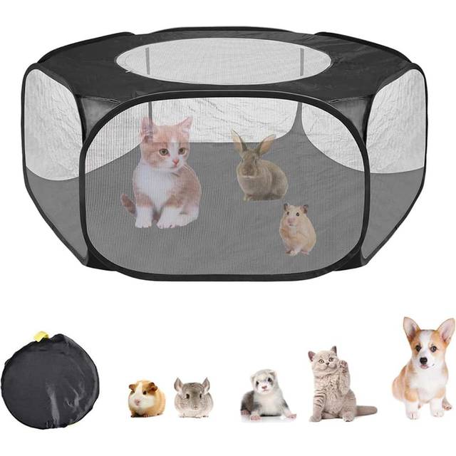 SHEIN 1pc Foldable Pet Playpen, Outdoor/indoor Enclosure With Tent For Exercise And Play