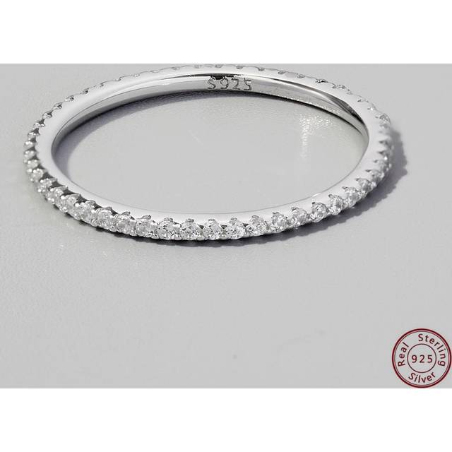 1 st Klassisk Vintage Elegant Raffinerad Enkelt Lager Helcirkelring med Cubic Zirconia, Dam Vardags, Socialt, Dejt, Fest, Present - Silver (7,5,9,6,8)