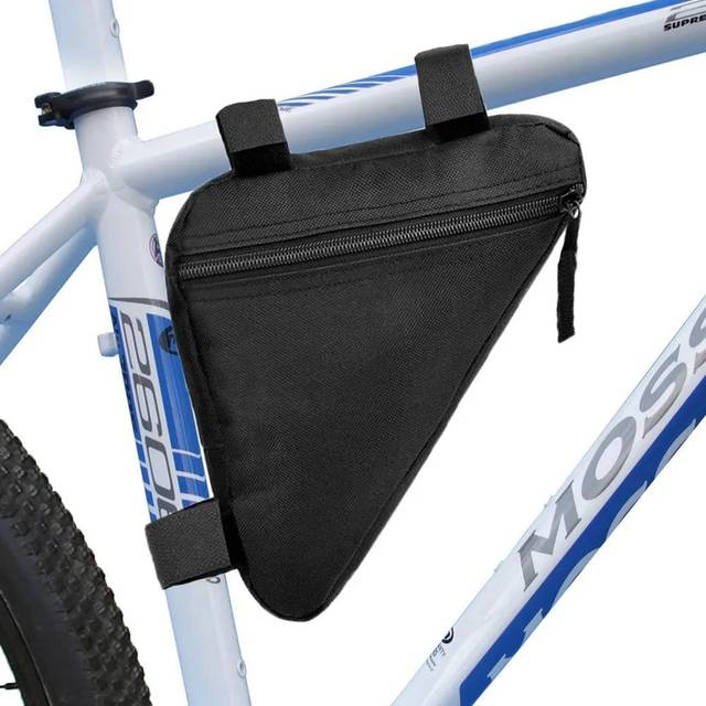 Cykel Triangulär väska Top Tube Bag Quick Release Front & Bakre Bag Verktygsväska Utomhus Cykel Ridutrustning Tillbehör - Svart (En-Storlek)