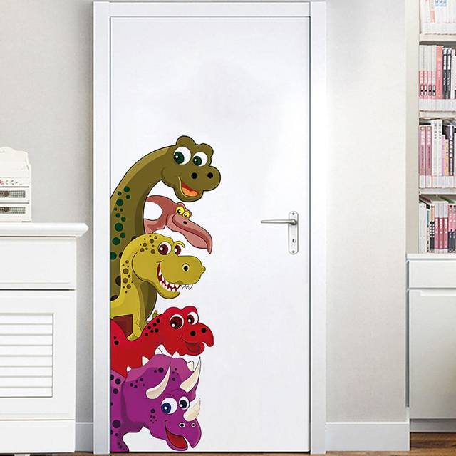 SHEIN 1pc Cartoon Dinosaur Pattern Wall Sticker, Modern PVC Wall Decal For Home,Stickers,Wall Decal,Vinly Decal For Home Decorations,Spring Decoration Items