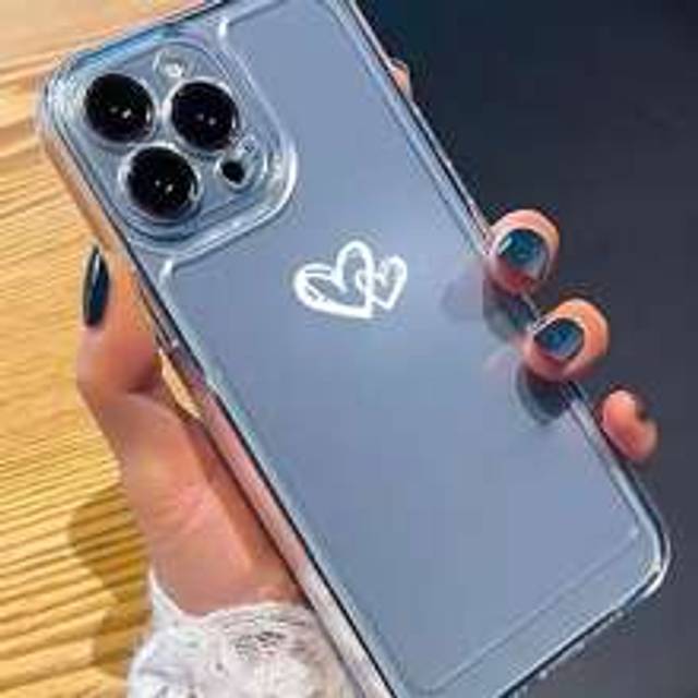 SHEIN Valentines 1-2 Pcs Transparent Heart-Shaped Full Camera Lens Phone Case Compatible With Iphone 11/12/13/14/15/16 Pro Max Waterproof Shockproof Anti-Fa