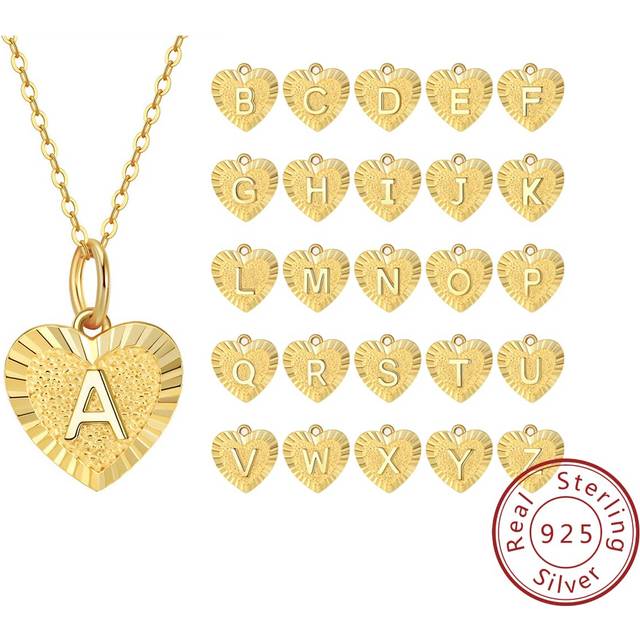 1 st 925 Sterling Silver Heart initialt halsband för kvinnor - 14K guldfyllt läckert hjärta hängsmycke initialt brev halsband, alfabetet Monogram Hals (L,M,S,H,A,T,O,X,B,C,D,E,F,G,I,J,K,N,P,Q,R,U,V,W,Y,Z)