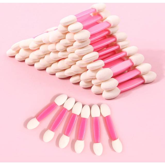 50 st Bärbar Sponge Eyeshadow Applikatorborste för ögonkonturering, blandningsborste, nagelkonstborste - Rosa