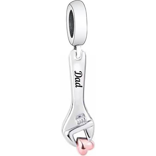 HuooNew 1pc S925 Sterling Silver Wrench Pendant, Unique Fashion Jewelry Gift For Men & Women, Father&#39;s Day