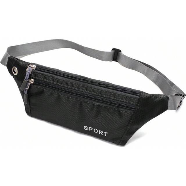 SHEIN 1pc Black Waterproof Waist Bag For Men And Women, Outdoor Sports Running Fitness Waist Pack With Phone And Money Pockets Cruise Essentials Sport Bag S