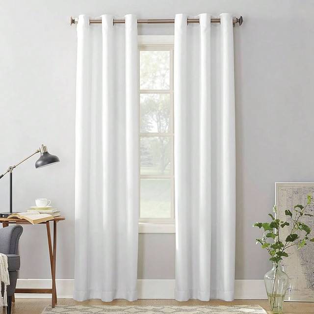 SHEIN 1pc Perforated Blackout Scandinavian Minimalist Solid Color Curtain