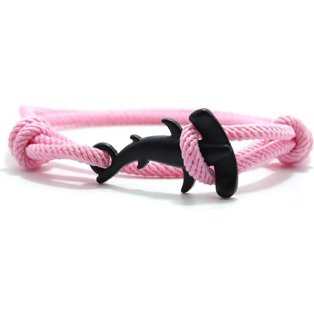 Handgjord Rep Armband Marint Liv Haj Armband För män Kvinnor Gotisk Smycke - Rosa (En-Storlek)