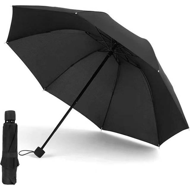 SHEIN 1pc Manual Folding Umbrella, 3-Fold Umbrella, High Density Impact Fabric, Solid Color Travel Umbrella, 8 Ribs, Suitable For Sunny And Rainy Days, Suns