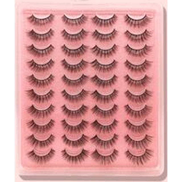 SHEIN 20 Pairs 3D Fluffy Faux Mink Lashes - Reusable, Cruelty-Free, Natural Wispy False Eyelashes, Wholesale Soft Lashes, Natural To Dramatic Look Multi-Pac