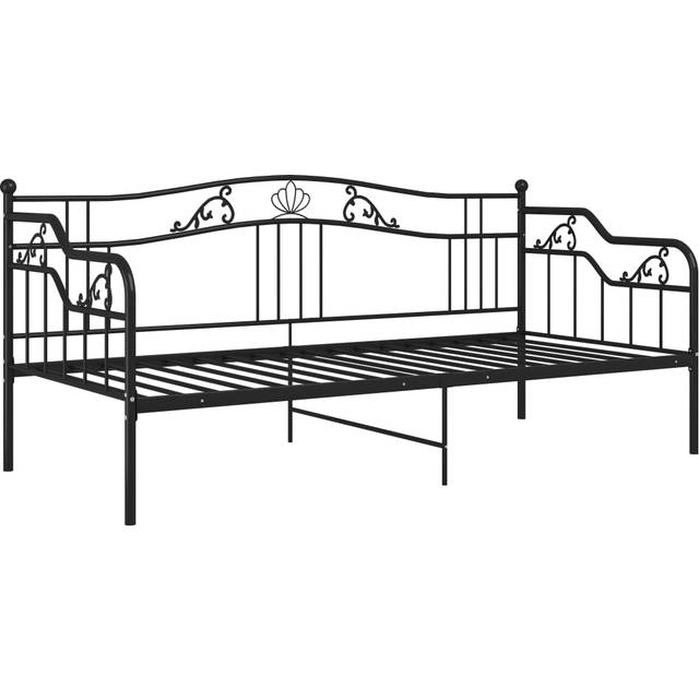 vidaXL Sofa Bed Frame without Mattress Black Metal 90x200 cm