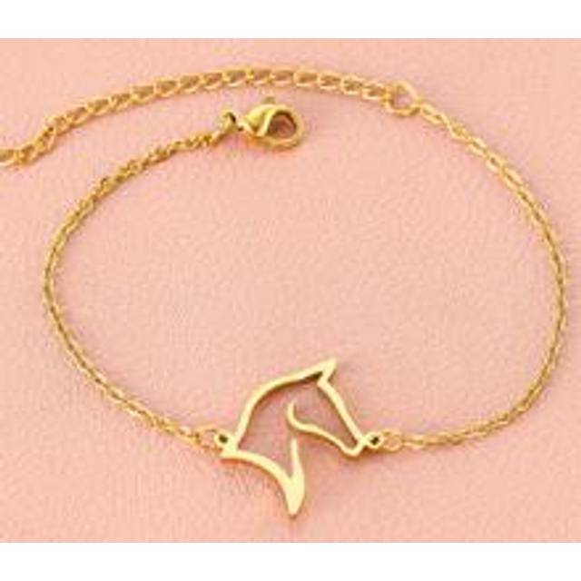 Aomogo Stainless Steel Bracelets Minimalist Line Design Horse Animal Pendant Chains Fashion Charms Bracelet For Women Jewelry Male Gift