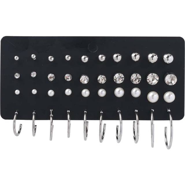 SHEIN 20pairs/Set Rhinestone Decor Earrings 20pairs Faux Pearl Cubic Zirconia Earrings Stud Earrings Women&#39;s Accessories Fashion 2023
