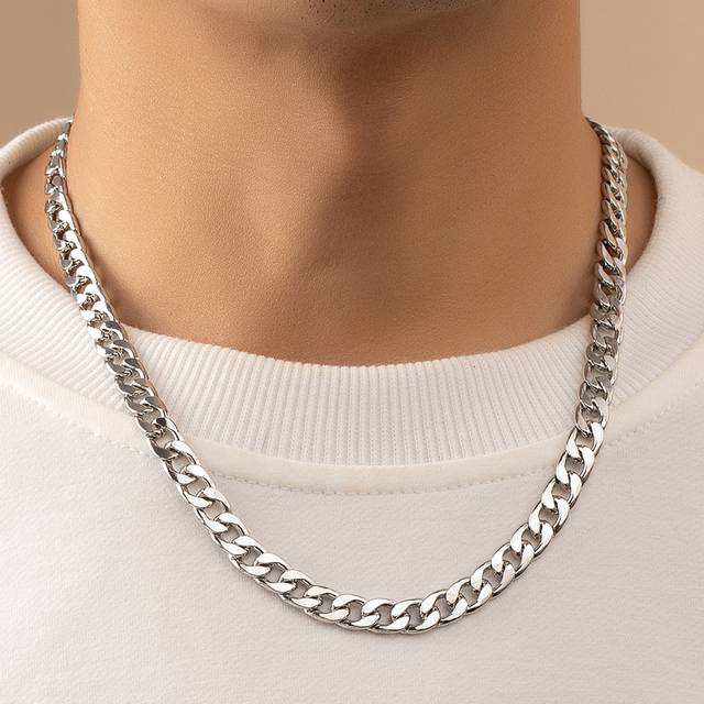 SHEIN Fashionable and Popular Men Minimalist Chain Necklace Alloy for Jewelry Gift and for a Stylish Look