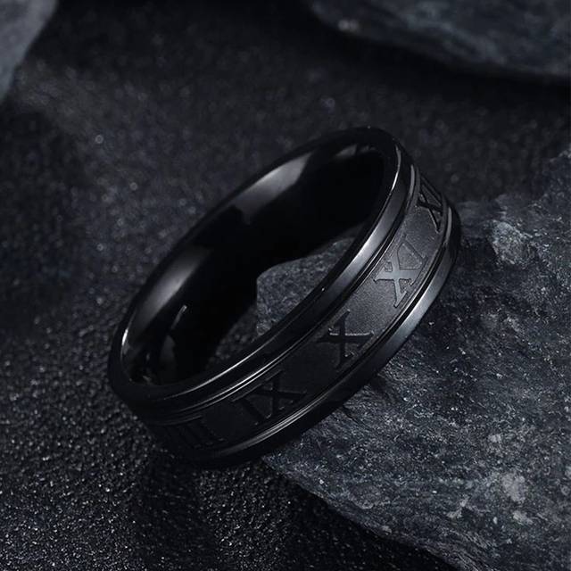 SHEIN Fashionable and Popular Men Roman Numeral Detail Ring Stainless Steel for Jewelry Gift and for a Stylish Look