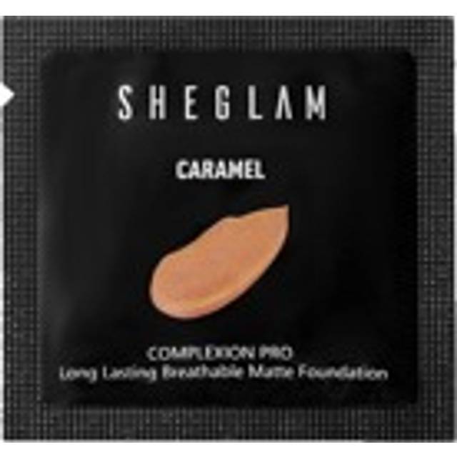 SHEGLAM Complexion Pro Long Lasting Breathable Matte Foundation Sample-Caramel Matte Sweat-Proof Foundation Oil Control Full Coverage Pore-Less Concealer Wate