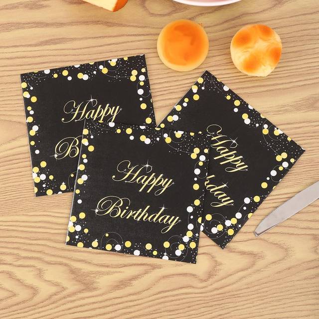 SHEIN 40pcs Polka Dot & Letter Graphic Disposable Napkin, Modern Dot & Slogan Graphic Disposable Paper Napkin For Birthday Party,Christmas