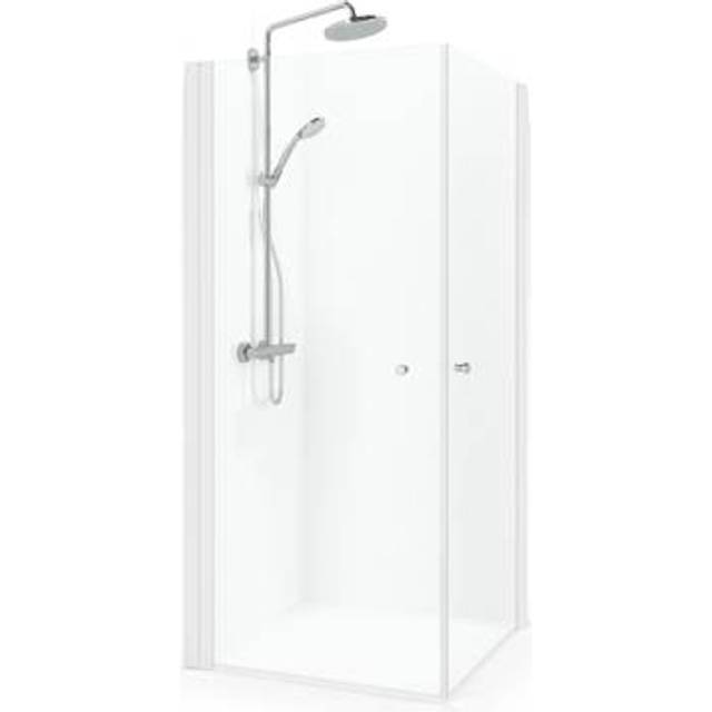 Macro Design Duschhörna Spirit Rak (Vitt Hålgrepp/700x900 mm/Klarglas)