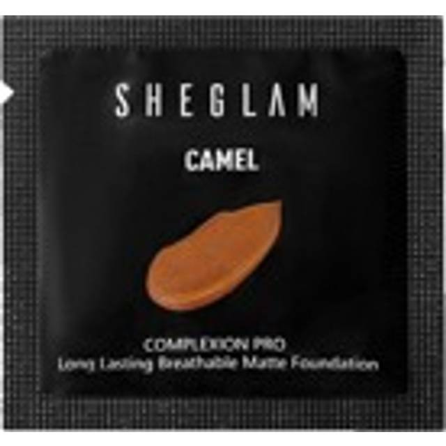 SHEGLAM Complexion Pro Long Lasting Breathable Matte Foundation Sample-Camel Matte Sweat-Proof Foundation Oil Control Full Coverage Pore-Less Concealer Waterp