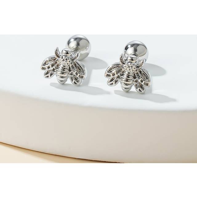 SHEIN 2pcs Stylish Stainless Steel Cute Animal Bumblebee Earrings For Women
