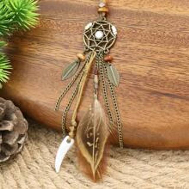 TopHanqi 1pc Fashion Zinc Alloy Feather Pendant Necklace For Women For Daily Decoration