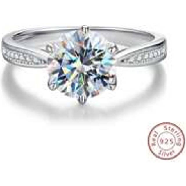 Esberry 1Pc Moissanite  Engagement Ring Wedding Band For Women S925 Sterling Silver Eternity Ring Promise Ring Anniversary Ring  Luxury Jewelry Gifts Bridal J