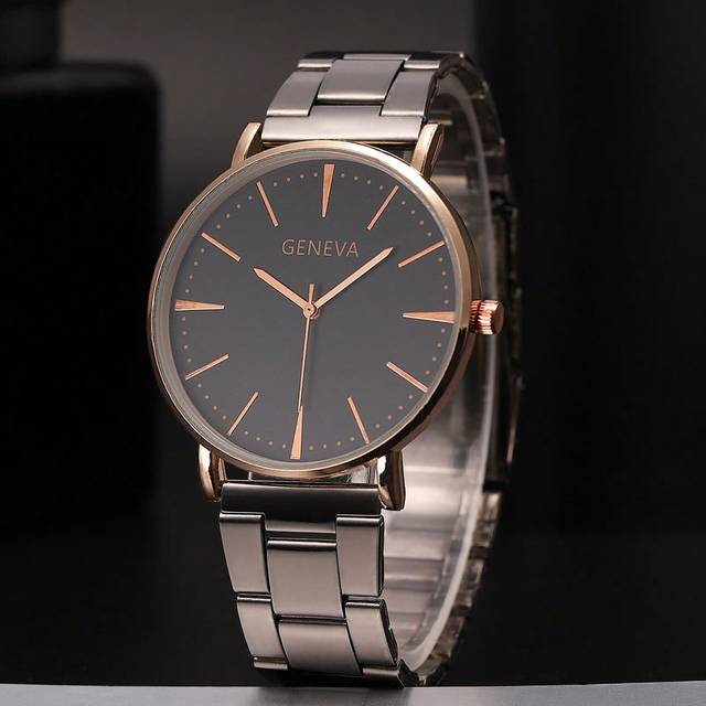 SHEIN GENEVA 1pc Men Metal Strap Business Round Dial Quartz Watch, For Daily Life