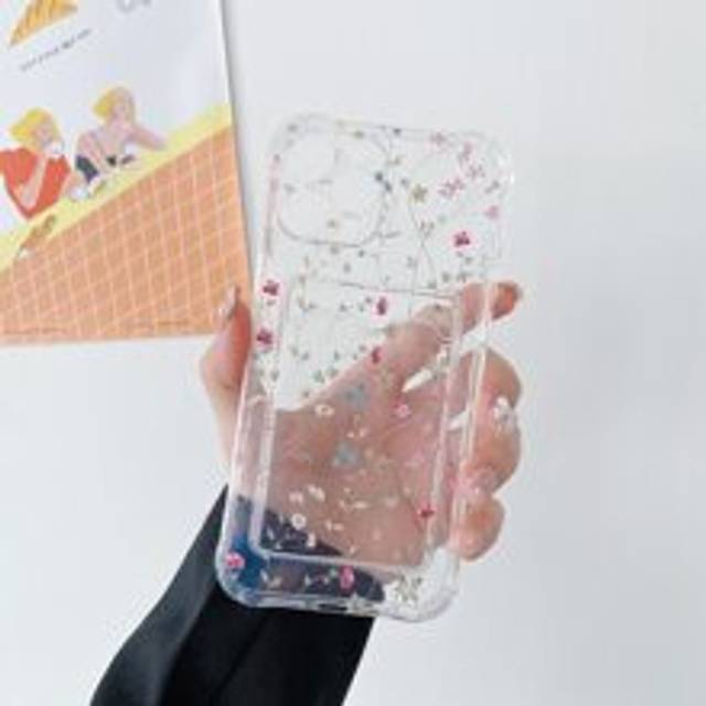 Spring Floral Clear Card Slot Telefonfodral Kompatibel med Apple IPhone 15/15Plus/15Pro/15Promax - Genomskinlig (Multi-size)