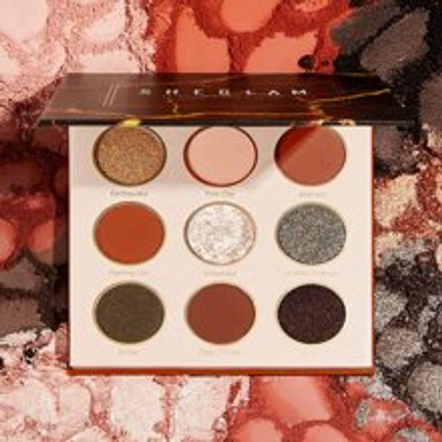 SHEGLAM Lots To Lava Palette 9-Clolor Matte Shimmer Eyeshadow Palette Orange Brown Long Lasting No Smudge Smooth Blendable Easy To Wear Eyeshadow Christmas Wi