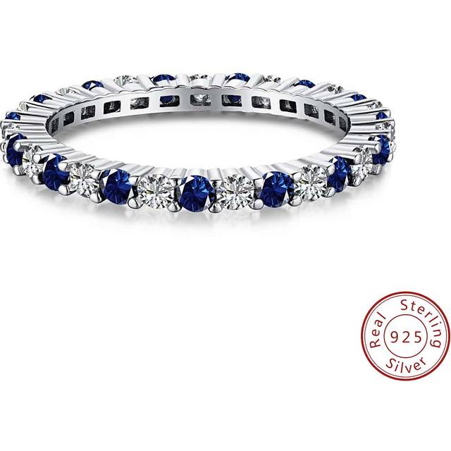 Esberry 1pc Sparkle Sapphire CZ Engagement Ring Wedding Band For Women s925 Sterling Silver Promise Ring Eternity Ring Fine Jewelry Gift For Party Dating