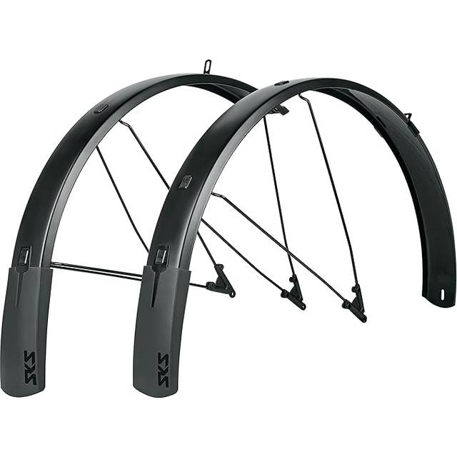 SKS GERMANY BLUEMELS STYLE 27,5 tum – 29 tum, 75 mm svart set, stänkskyddssats, cykelskyddsplåt (V-adapter med ESC-säkerhetssystem, stabila dubbla U-stänger, i solid sandwichkonstruktion), svart