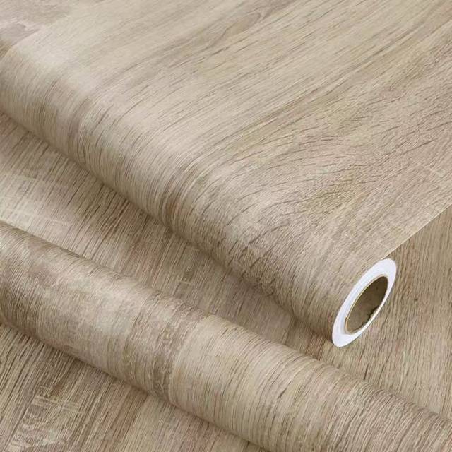 SHEIN Peel And Stick Contact Paper Wood Grain Self-Adhesive Film Waterproof & Removable Wallpaper Decorative Vinyl For Kitchen, Countertops, Cabinets Home D