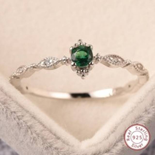 Esberry 1pc Green Ring For Women s925 Sterling Silver Eternity Ring Glamorous Fine Jewelry Gift