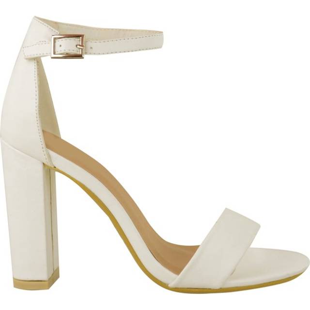 Where's That From White Pu Skye Strappy Block Heels - uk3