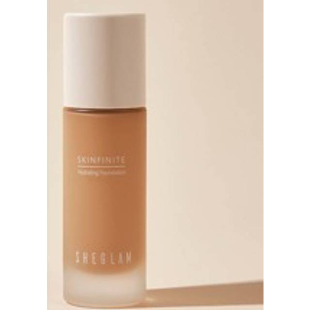 SHEGLAM Skinfinite Hydrating Foundation-Almond Flawless Dewy Foundation Hydrating Coverage Invisible Pore Concealer Pore-Less Non-Greasy Lightweight Natural S