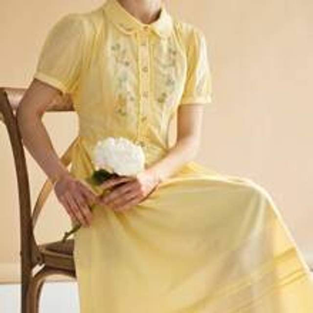 Simple Retro Women&#39;s Floral Print Short Sleeve Maxi Yellow Dress Commuter Office Interview French Elegance French Style Romantic Holiday Prom Dress Summer Dresses