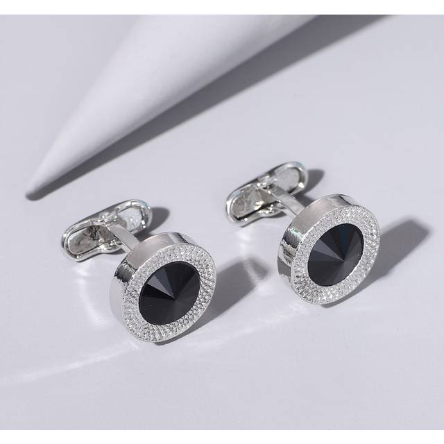 SHEIN Fashionable and Popular 1pc Men Gemstone Decor Cufflinks, Stainless Steel Jewelry for Jewelry Gift and for a Stylish Look