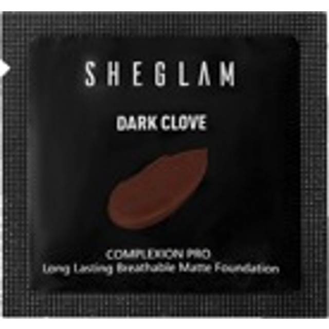 SHEGLAM Complexion Pro Long Lasting Breathable Matte Foundation Sample-Dark Clove Matte Sweat-Proof Foundation Oil Control Full Coverage Pore-Less Concealer W
