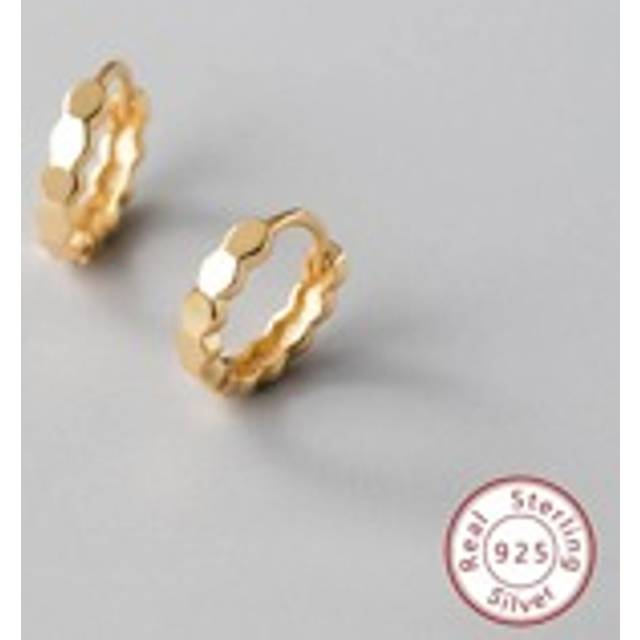 SHEIN 1pair Fashion Sterling Silver Geometric Design Hoop Earrings For Women For Daily Decoration