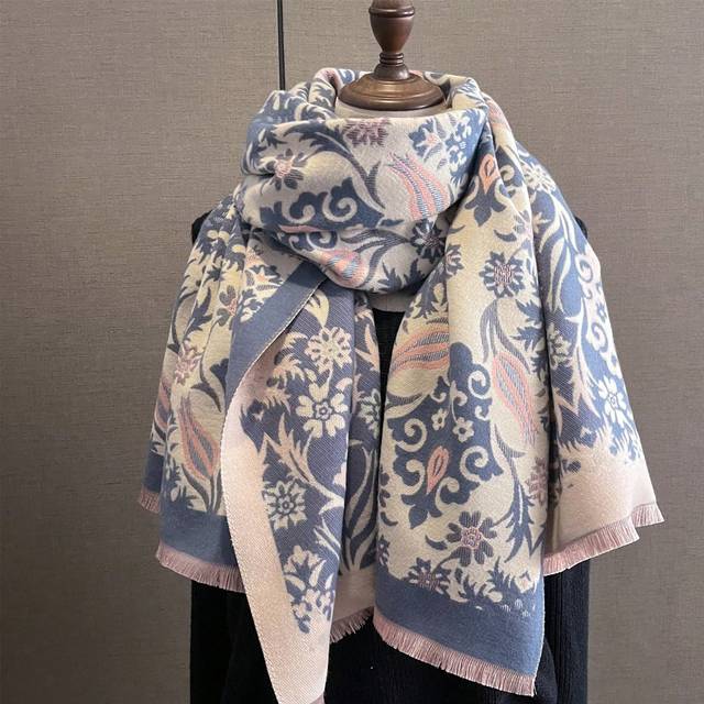 SHEIN 1pc Women&#39;s Comfy Elegant Printed Scarf, Warm Shawl, Suitable For Outdoor Activities