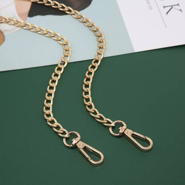 SHEIN O Shape Aluminum Metal Chain 0.6CM 6MM Straight Gold Designer Purse Bag Strap Handle Replacement Accessories Hardware Quality Portable Bag Accessories