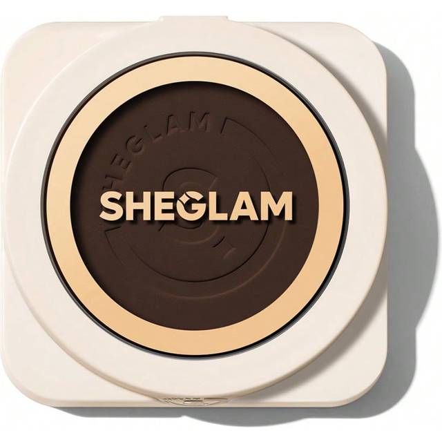 SHEGLAM Skin-Focus High Coverage Powder Foundation-Deep Coffee 36 Shades Oil-Control Pore-Less Flawless Full Coverage Lightweight Pressed Powder Soft Matte Sm