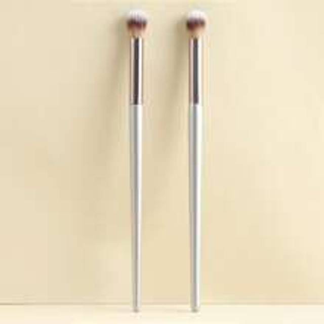 SHEIN Power Makeup Brush, 2pcs Wooden Classic Portable Reusable Cosmetic Brush For Making Up Supply For Dresser Powder For Facial Cosmetic For Makeup