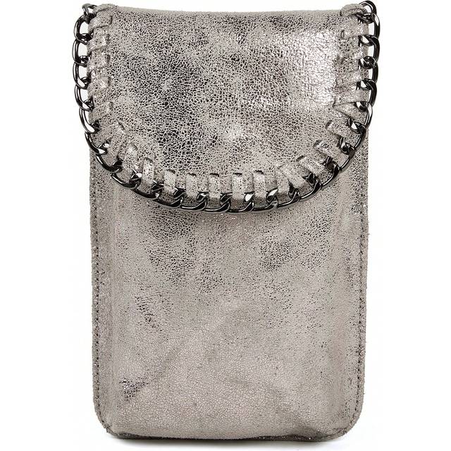 SHEIN Fashionable Unique Personality Metallic Feeling Flash Soft Fabric Style Phone Bag,Rock,Gothic,Iron Chain,Corduroy,Multifunctional Crossbody Shoulder B
