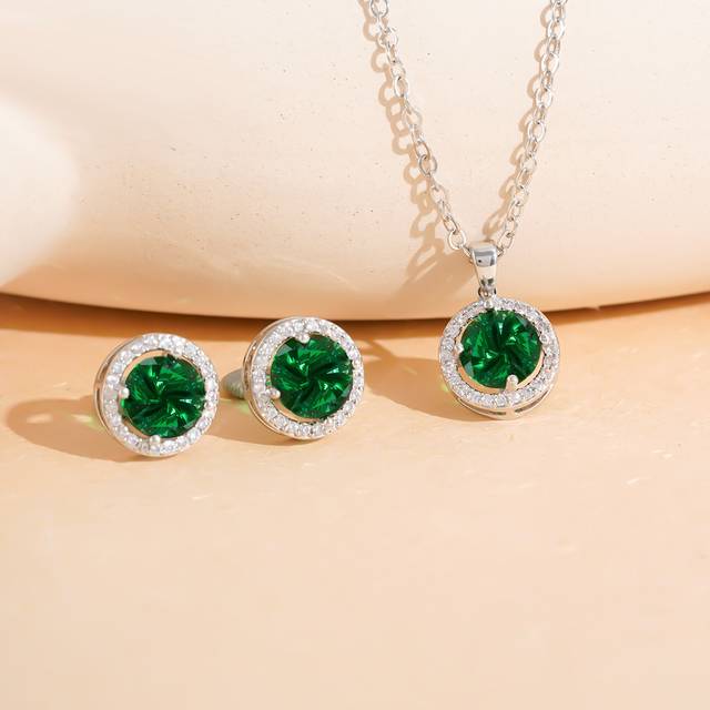 SHEIN 3pcs/set Women&#39;s Fashionable And Elegant Simple Copper Earring And Necklace Set With Micro-inlaid Diamond And , Gorgeous Jewelry For Dating, Graduatio