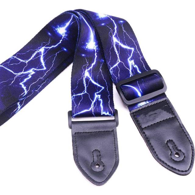 SHEIN 1pc Lightning Guitar Strap, 100% Soft Guitar Straps , Electric & Acoustic Guitar,Guitar Strap Personalised,Guitar Cleaner,Guitar Loop