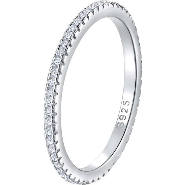 Sten Dekorationer Silver Bröllopsband För kvinnor Bröllop Bra Smycke Förlovning (7,5,9,6,8,10)