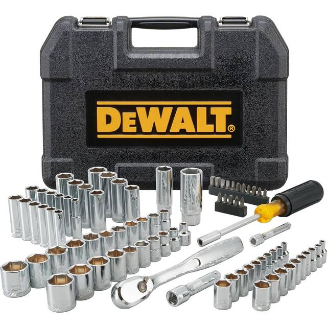 Dewalt 84 Piece Maintenance Kit Spanner Mechanics Screwdriver Socket Set 1/4 3/8