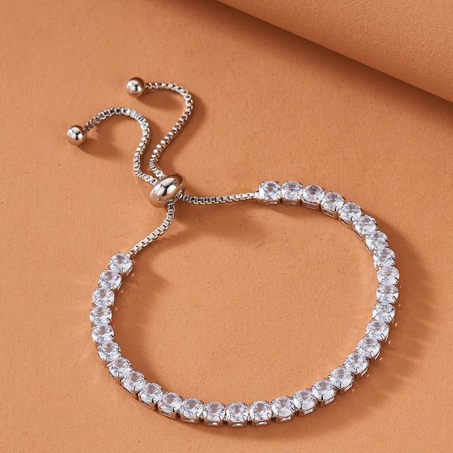 SHEIN 1pc Fashionable Vintage Stone Sliding Knot Bracelet